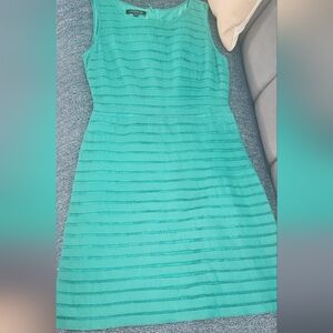 Lafayette 148 New York Green and Blue Sheath Midi Dress